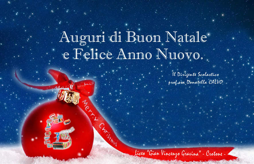 Messaggi Di Buon Natale E Felice Anno Nuovo.News Istituto G V Gravina